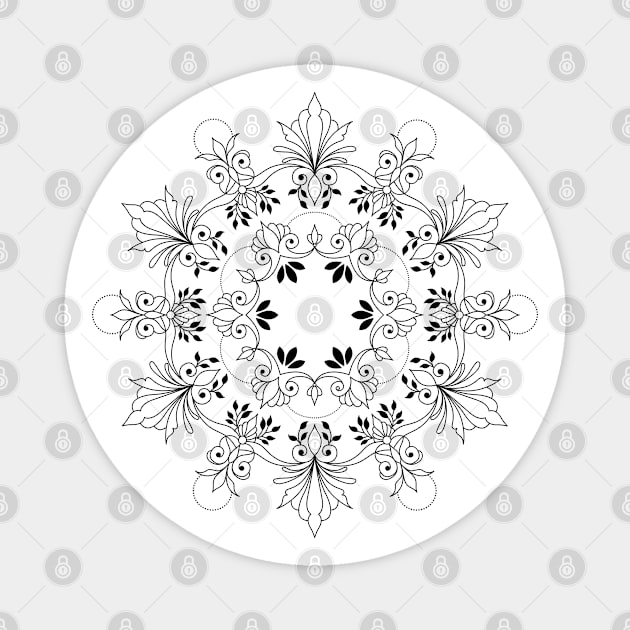 Mandala Elegant Ornament Magnet by KneeDeep Ink